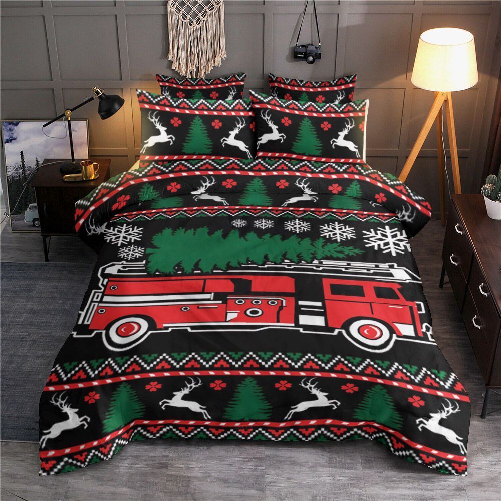 Firefighter Christmas Tree Bedding Set