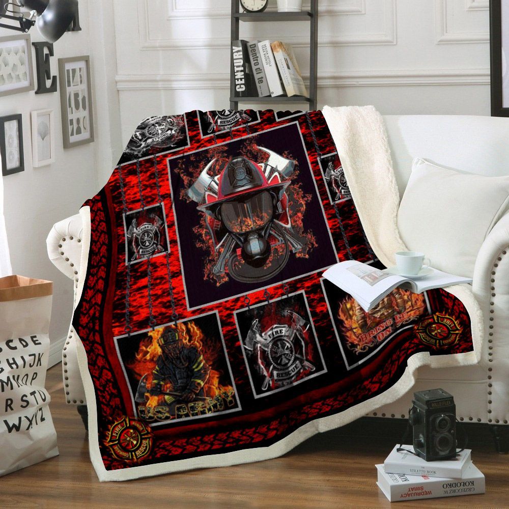 Firefighter Sherpa Fleece Blanket