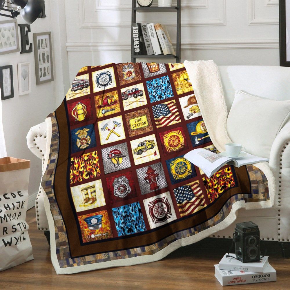 Firefighter Sherpa Fleece Blanket
