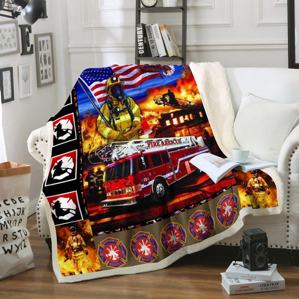 Firefighter Sherpa Fleece Blanket