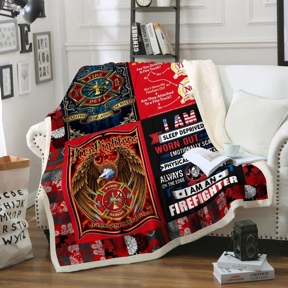Firefighter Sherpa Fleece Blanket