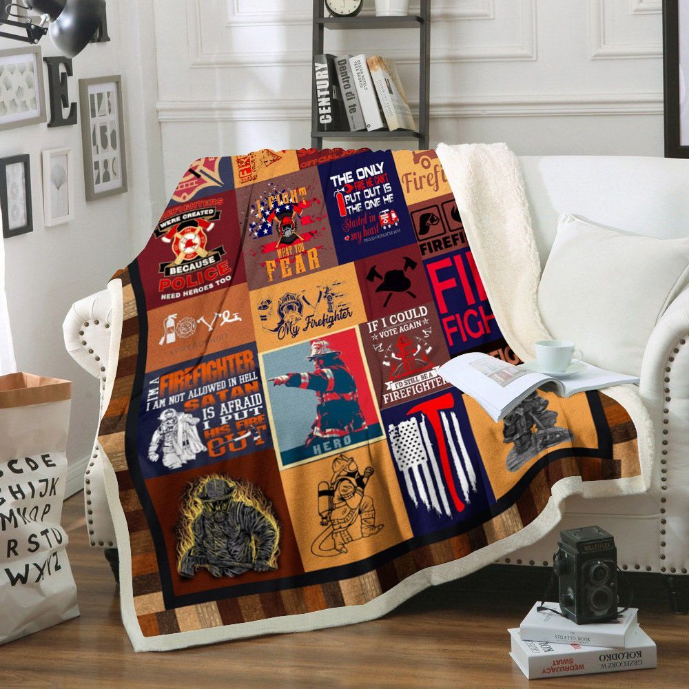 Firefighter Sherpa Fleece Blanket