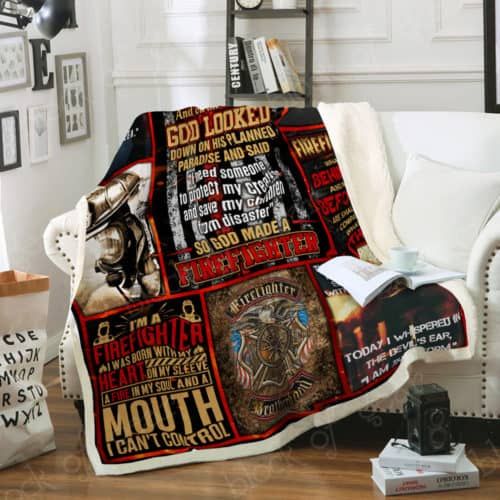 Firefighter Sherpa Fleece Blanket