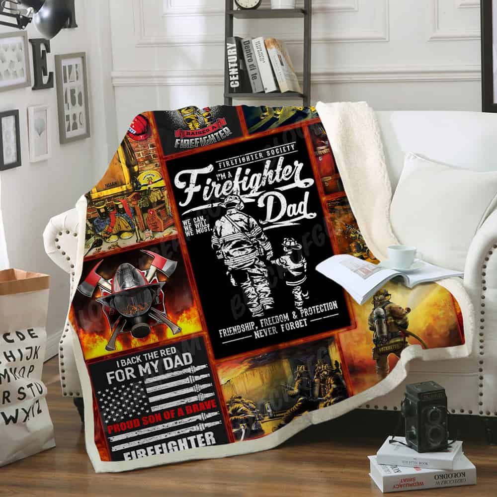 Firefighter Sherpa Fleece Blanket