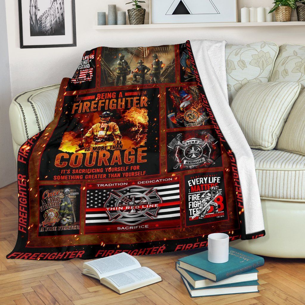 Firefighter Sherpa Fleece Blanket