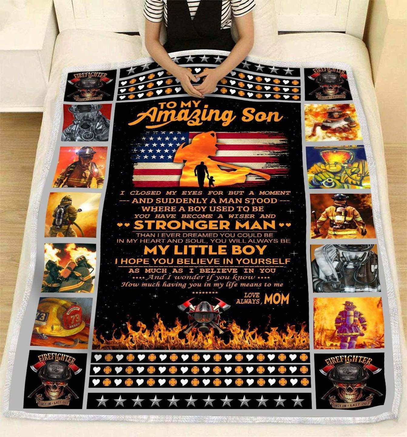 Firefighter Sherpa Fleece Blanket