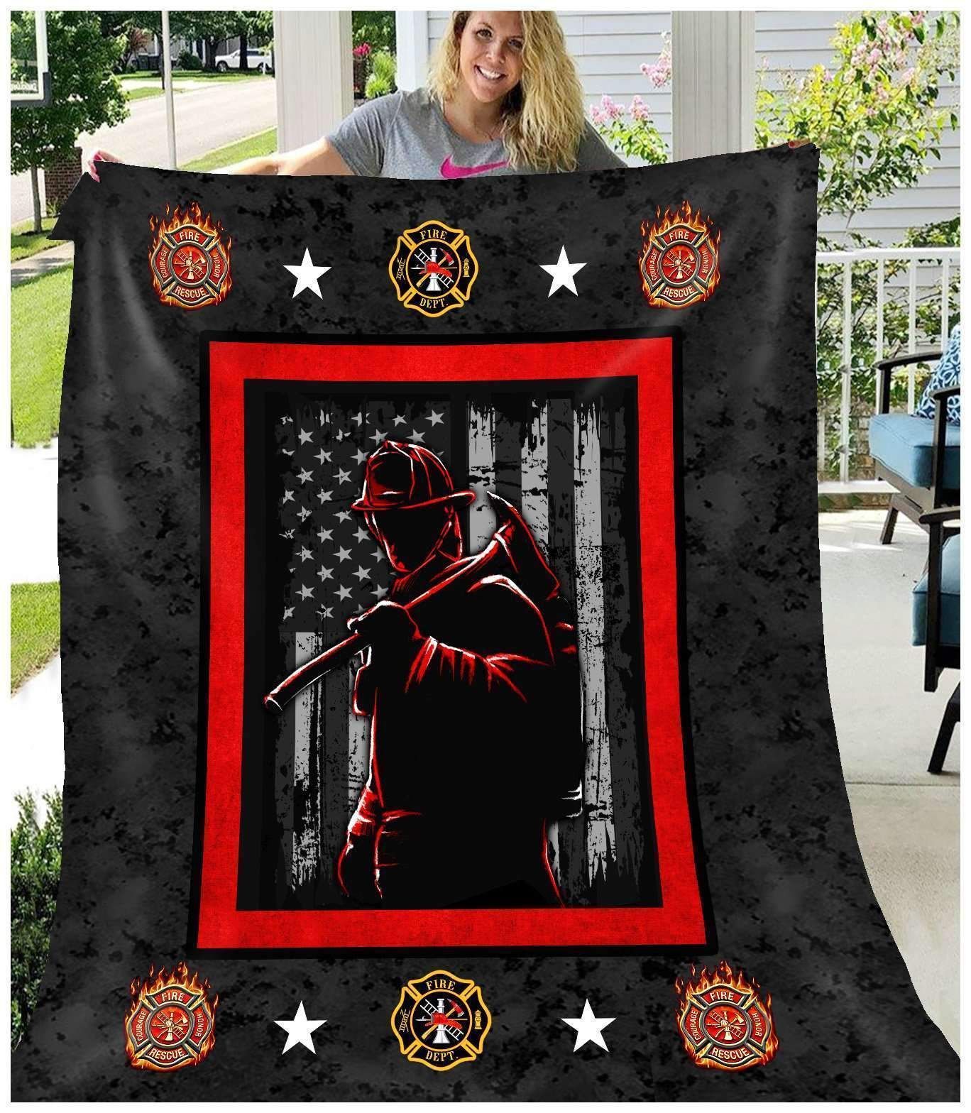 Firefighter Sherpa Fleece Blanket