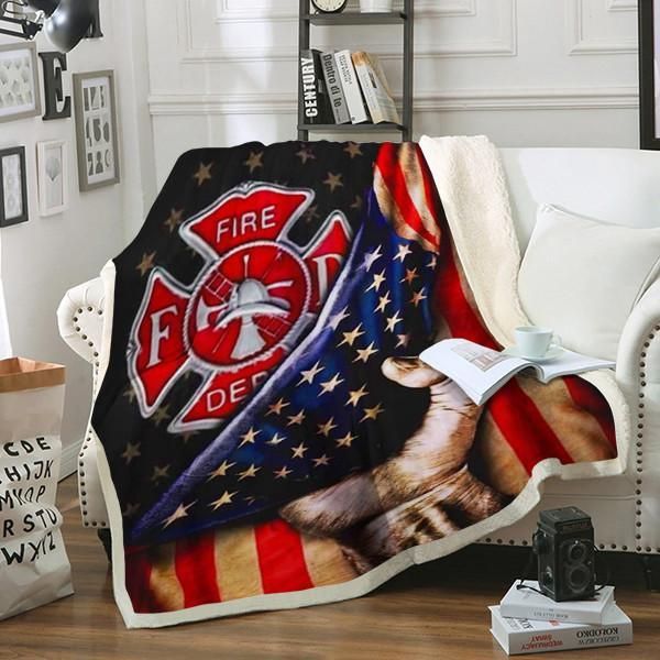 Firefighter Sherpa Fleece Blanket