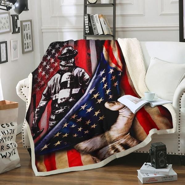 Firefighter Sherpa Fleece Blanket