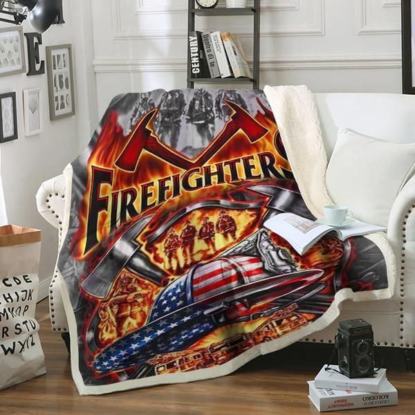 Firefighter Sherpa Fleece Blanket
