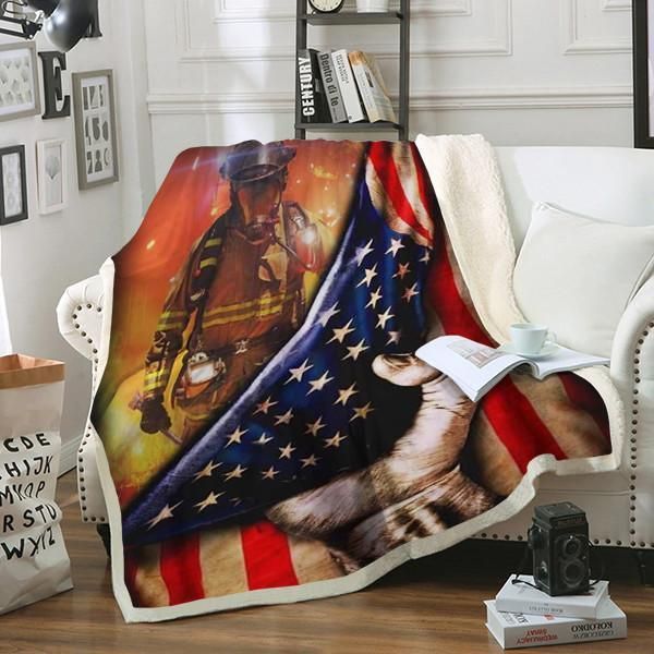 Firefighter Sherpa Fleece Blanket
