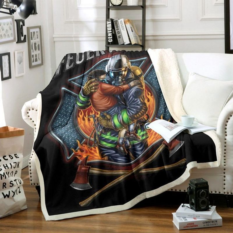 Firefighter Sherpa Fleece Blanket