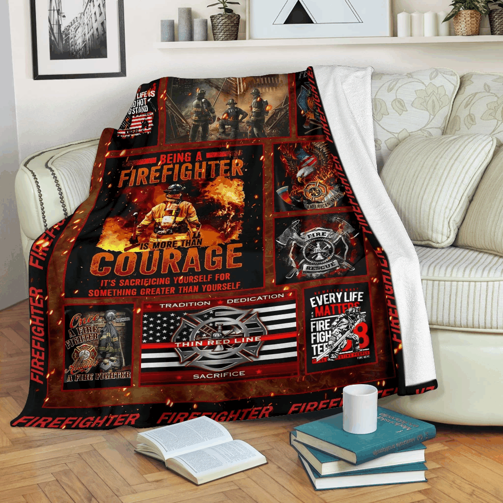 Firefighter Sherpa Fleece Blanket