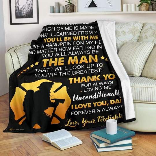 Firefighter Dad Fleece Blanket