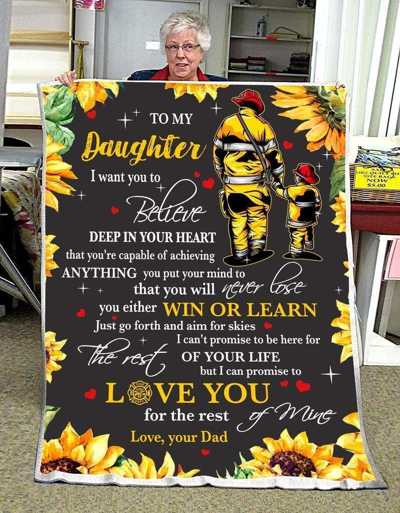 Firefighter Daughter Sherpa Fleece Blanket