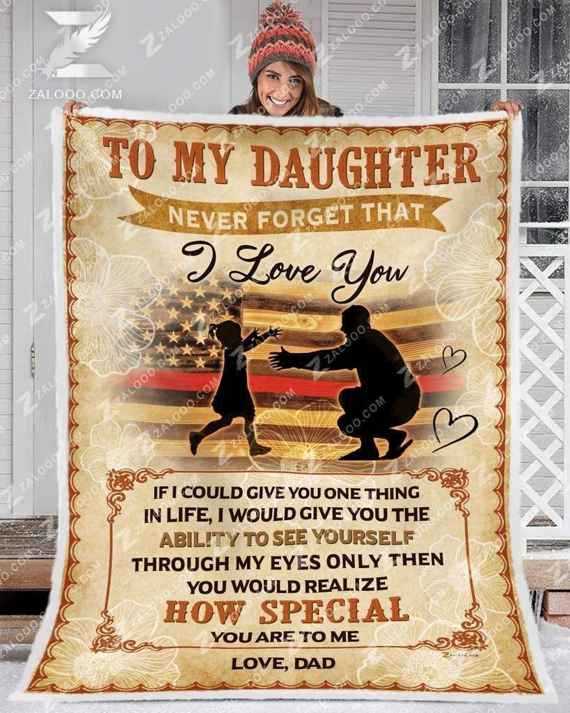 Firefighter Daughter How Special You Are Sherpa Fleece Blanket