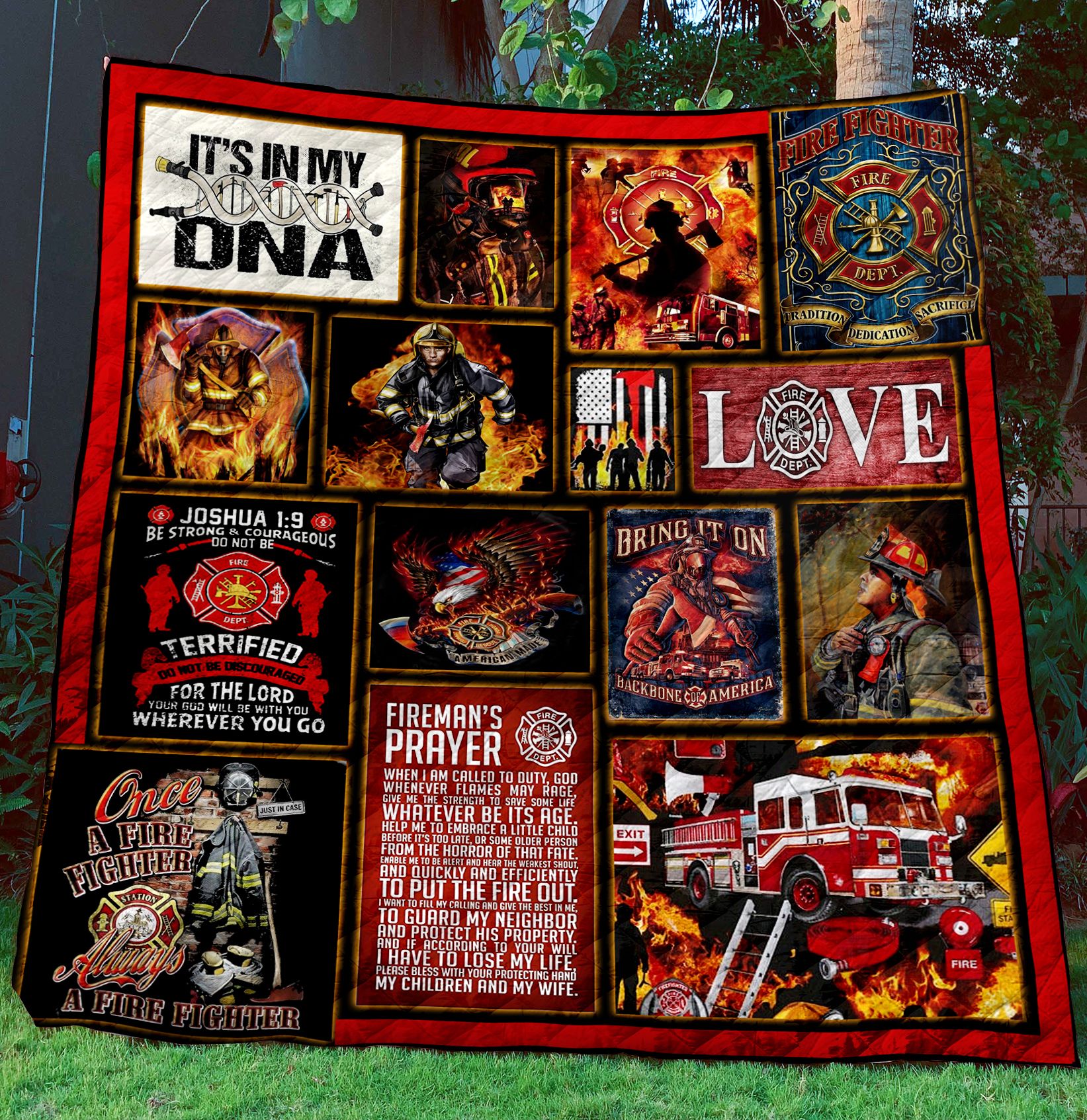 Firefighter First In Last Out Fleece Blanket