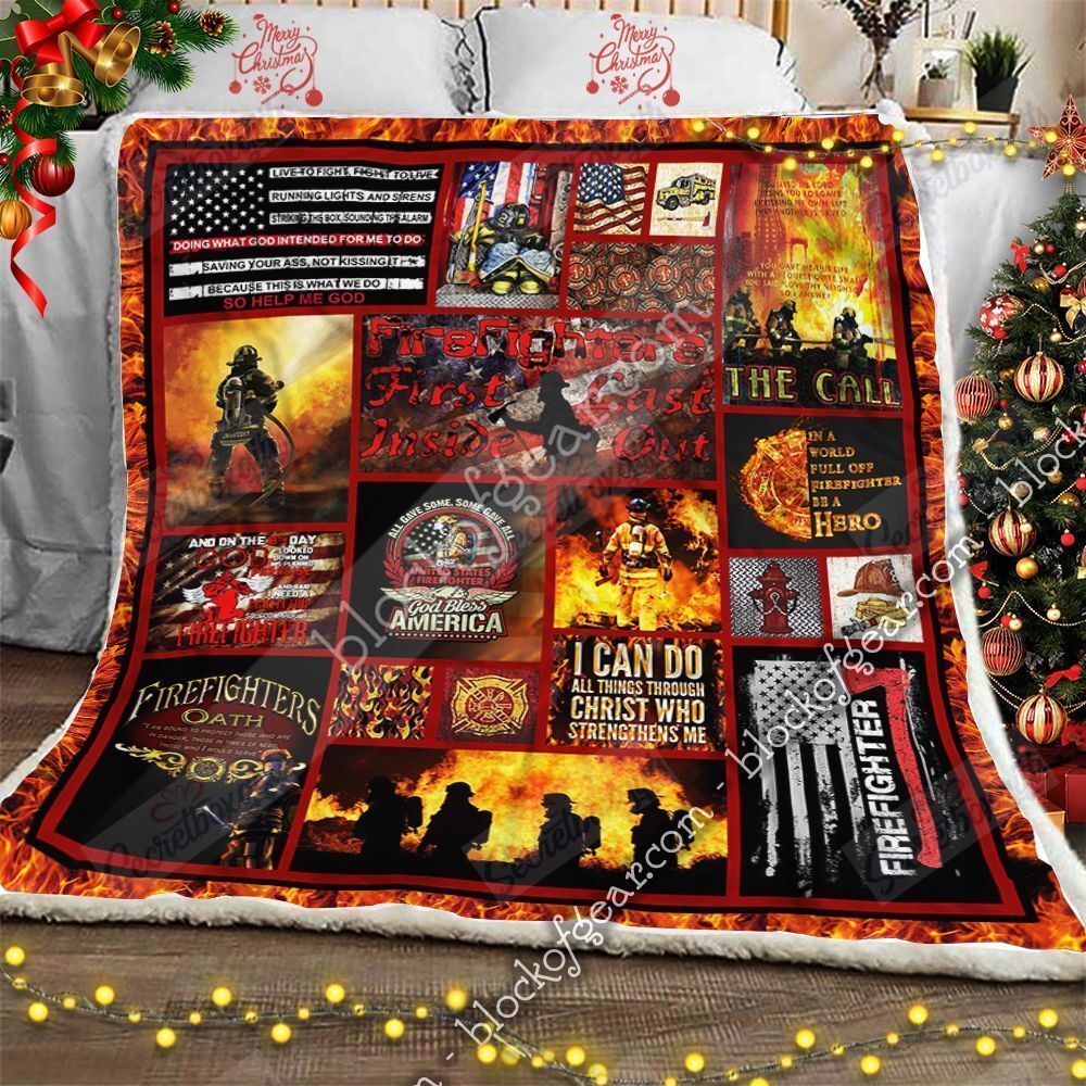 Firefighter First In Last Out Fleece Blanket