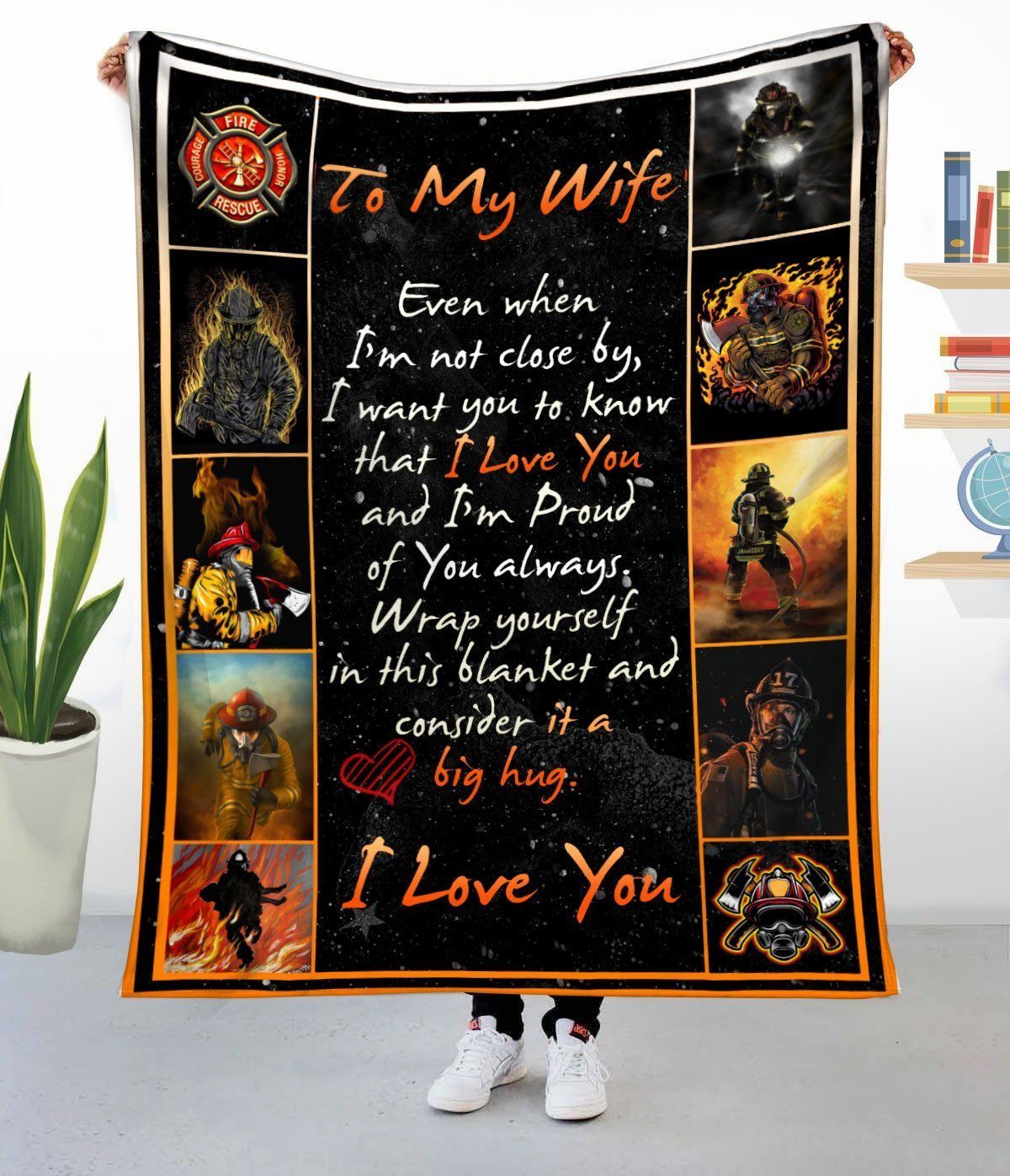 Firefighter Gift For Wife I Love You Fleece Blanket