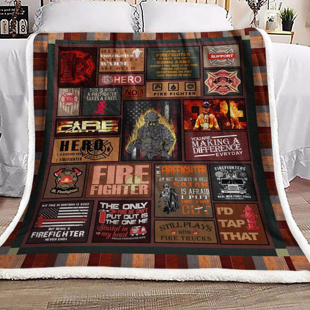 Firefighter Sherpa Fleece Blanket