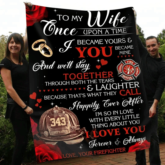 Firefighter Happily Ever After Sherpa Fleece Blanket