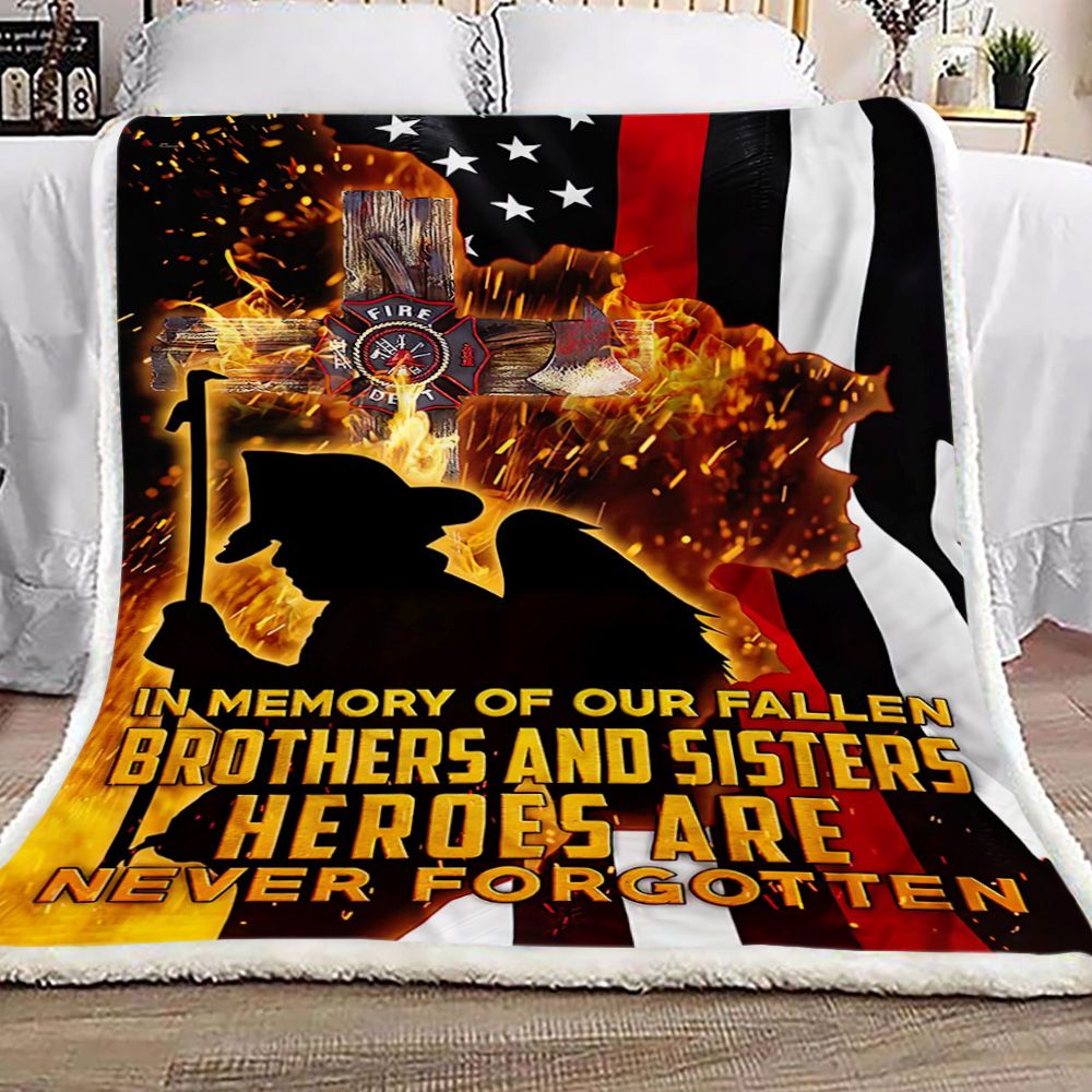 Firefighter Heroes Are Never Forgotten Fleece Blanket