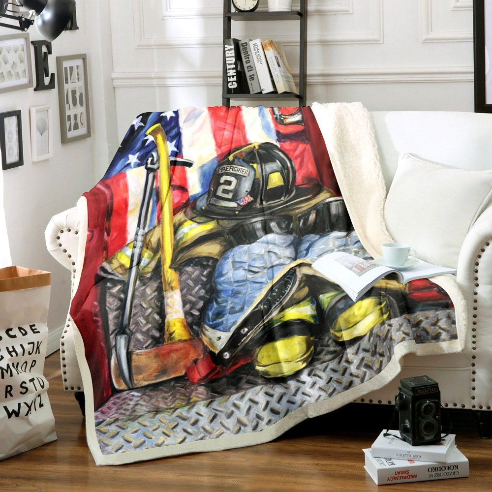 Firefighter Sherpa Fleece Blanket