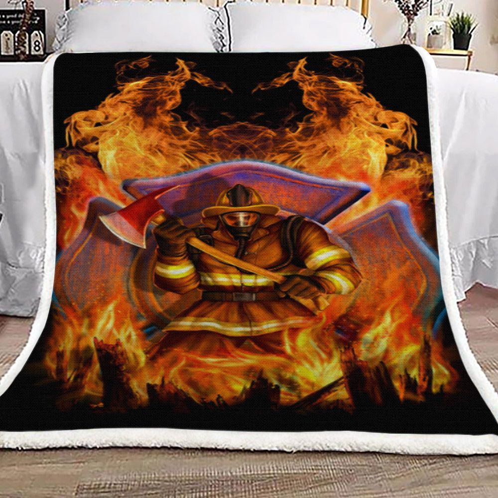 Firefighter Sherpa Fleece Blanket