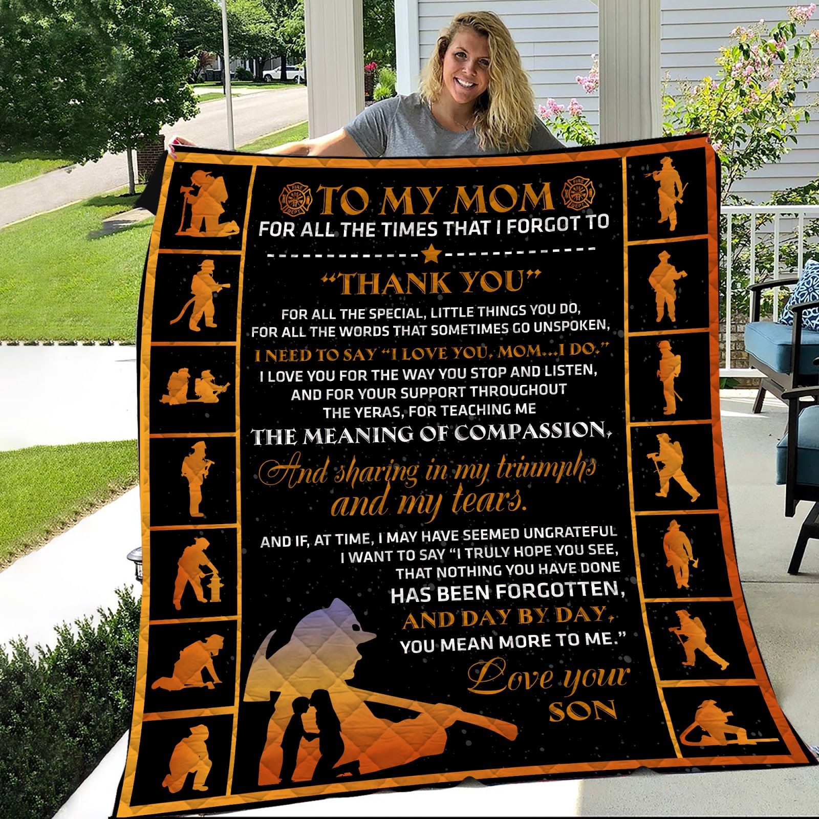 Firefighter Like Quilt Blanket DHC1402979TD