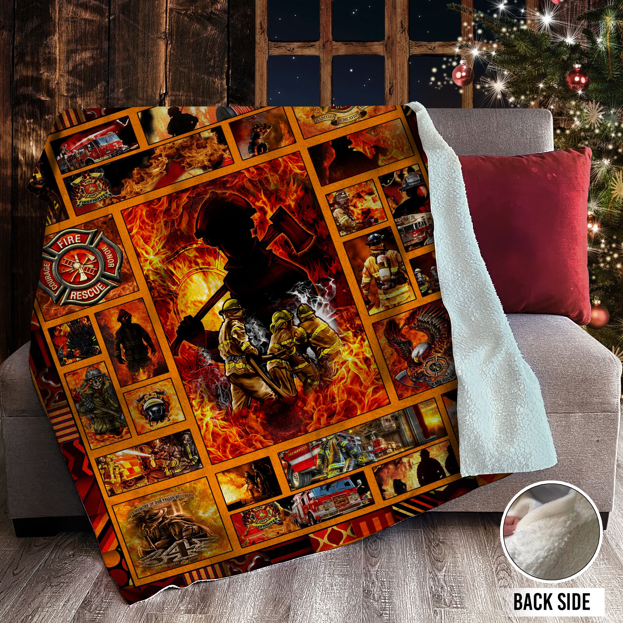 Firefighter Sherpa Fleece Blanket