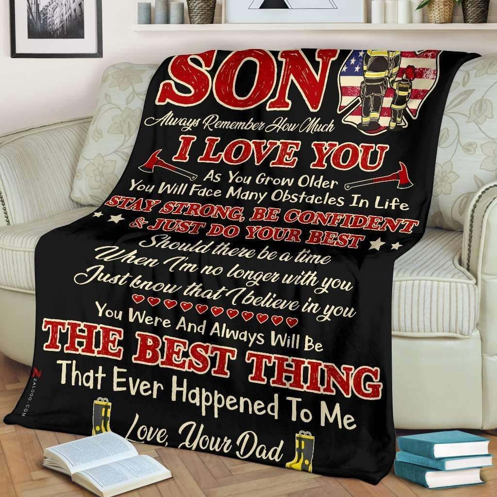 Firefighter – My Dear Son Fleece Blanket