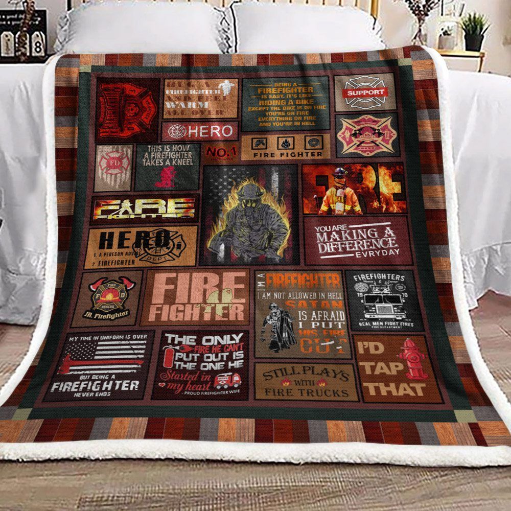 Firefighter Sherpa Fleece Blanket