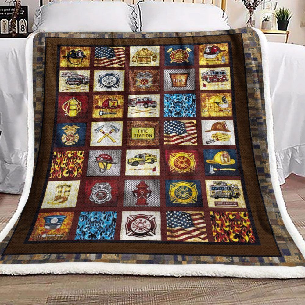Firefighter Sherpa Fleece Blanket