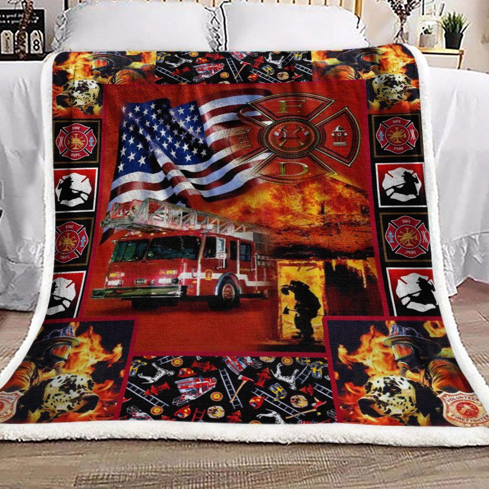 Firefighter Sherpa Fleece Blanket
