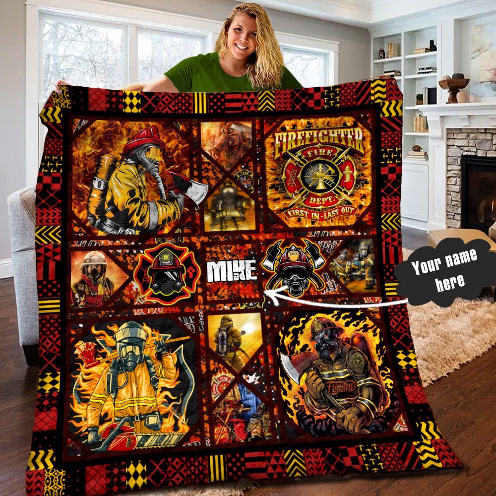 Firefighter Personalized Quilt Blanket LML080604DT