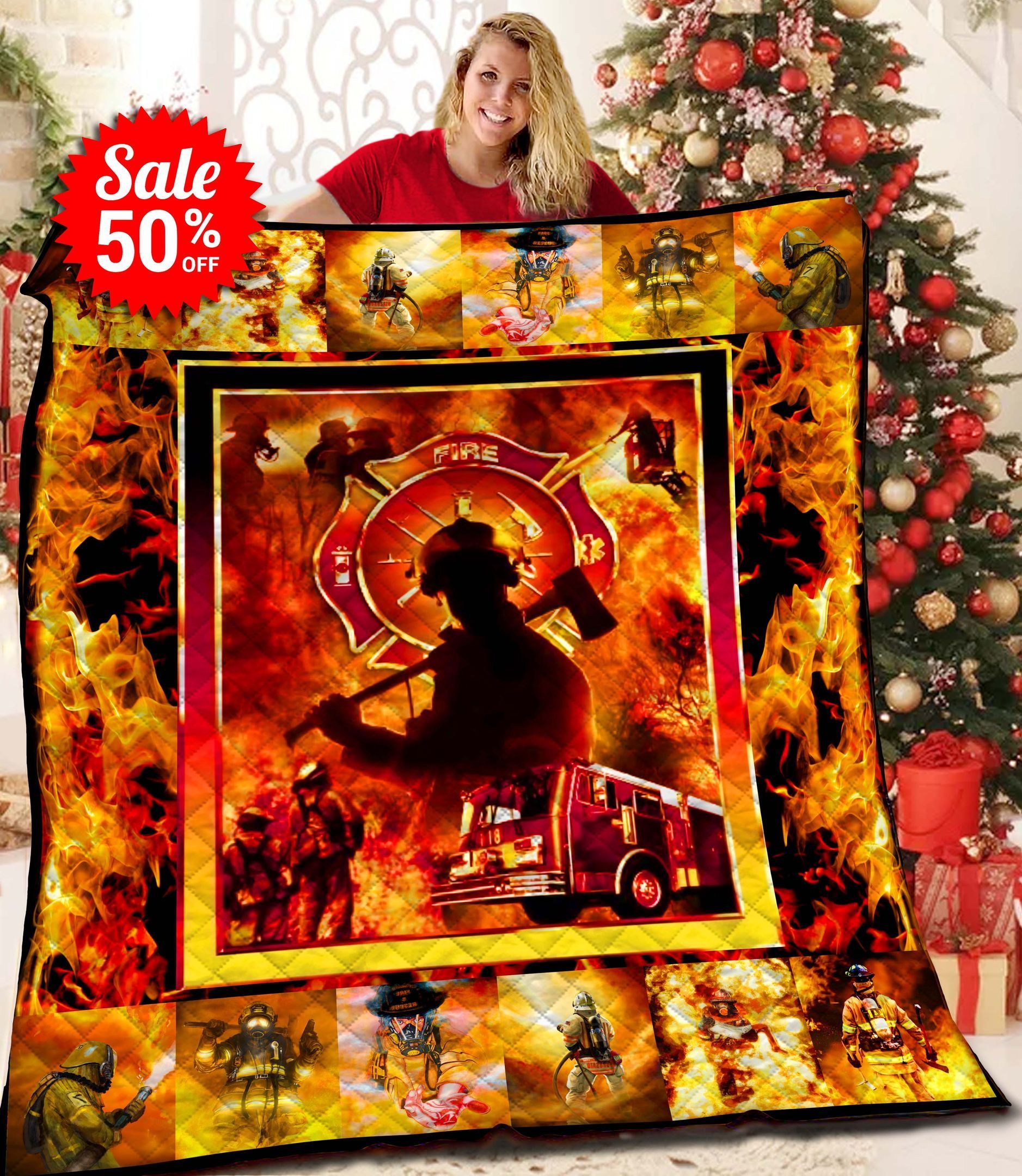 Firefighter Quilt Blanket BBB020123SM