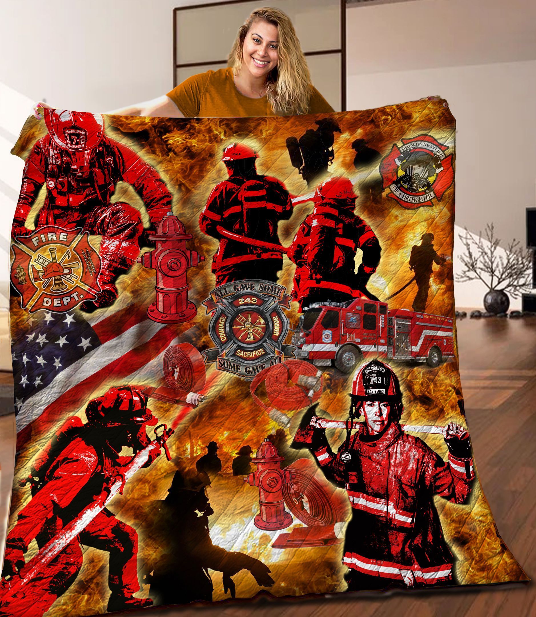 Firefighter Quilt Blanket C9B020304MI