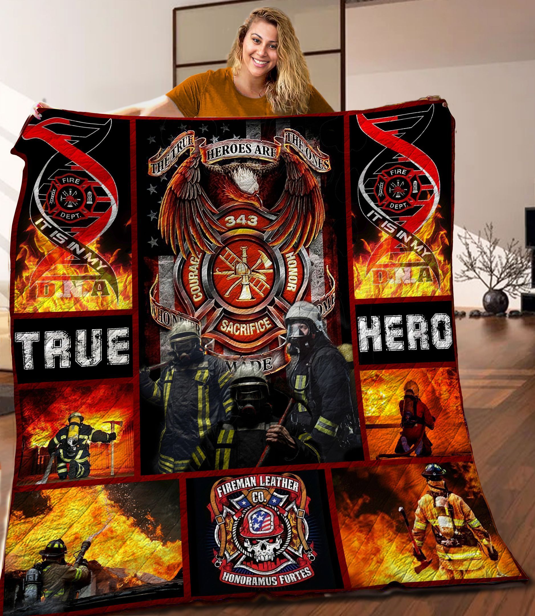 Firefighter Quilt Blanket C9B290211MI