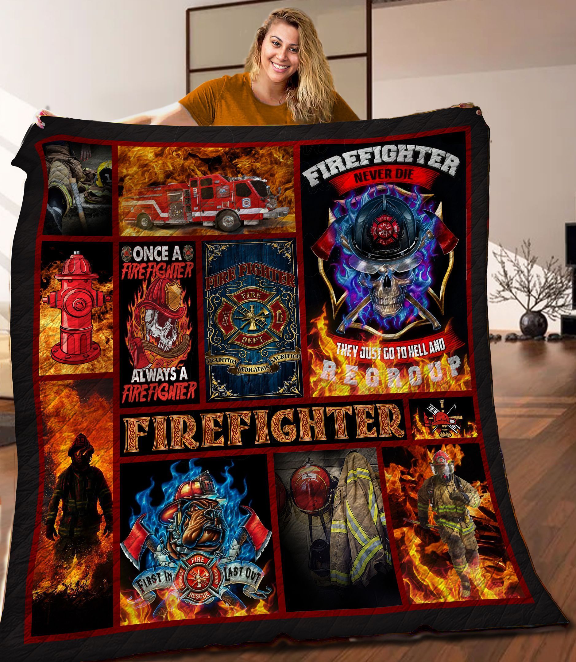 Firefighter Quilt Blanket C9B290212MI
