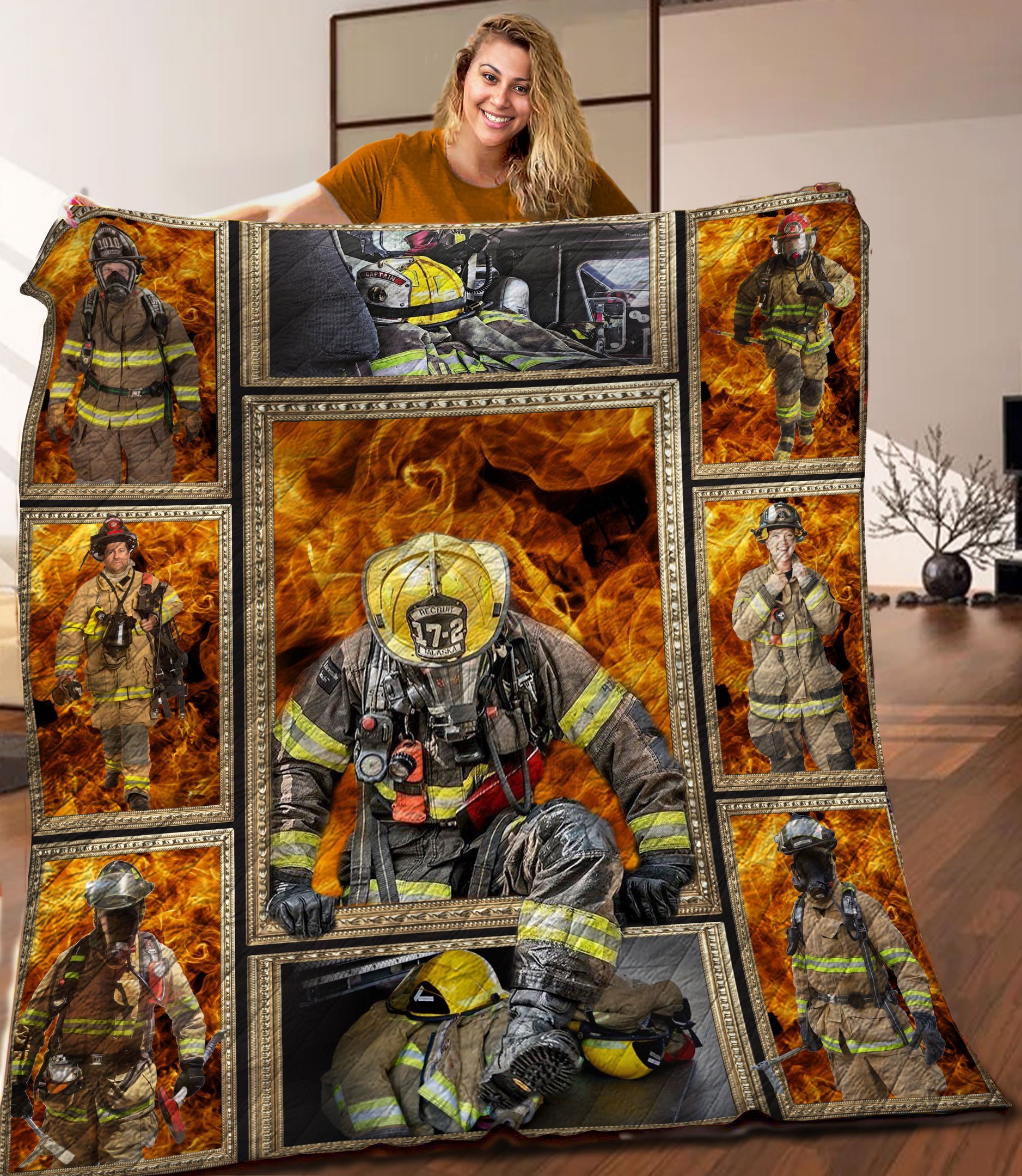 Firefighter Quilt Blanket C9B290213MI