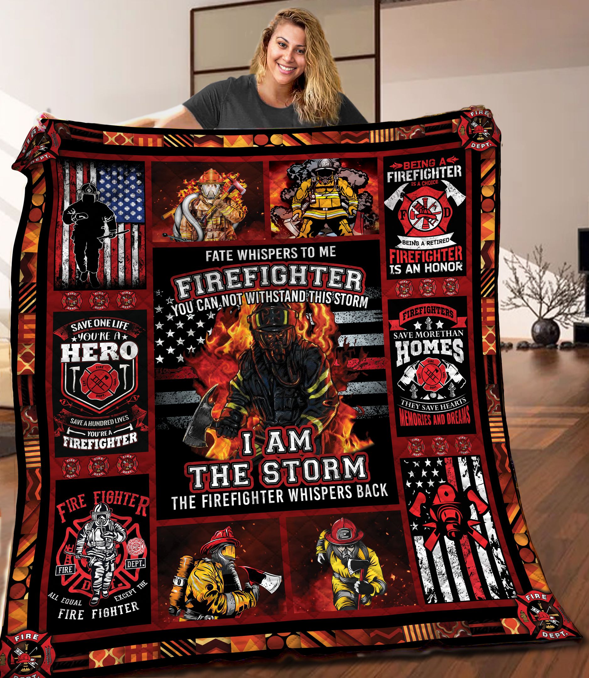 Firefighter Quilt Blanket C9B290502TA