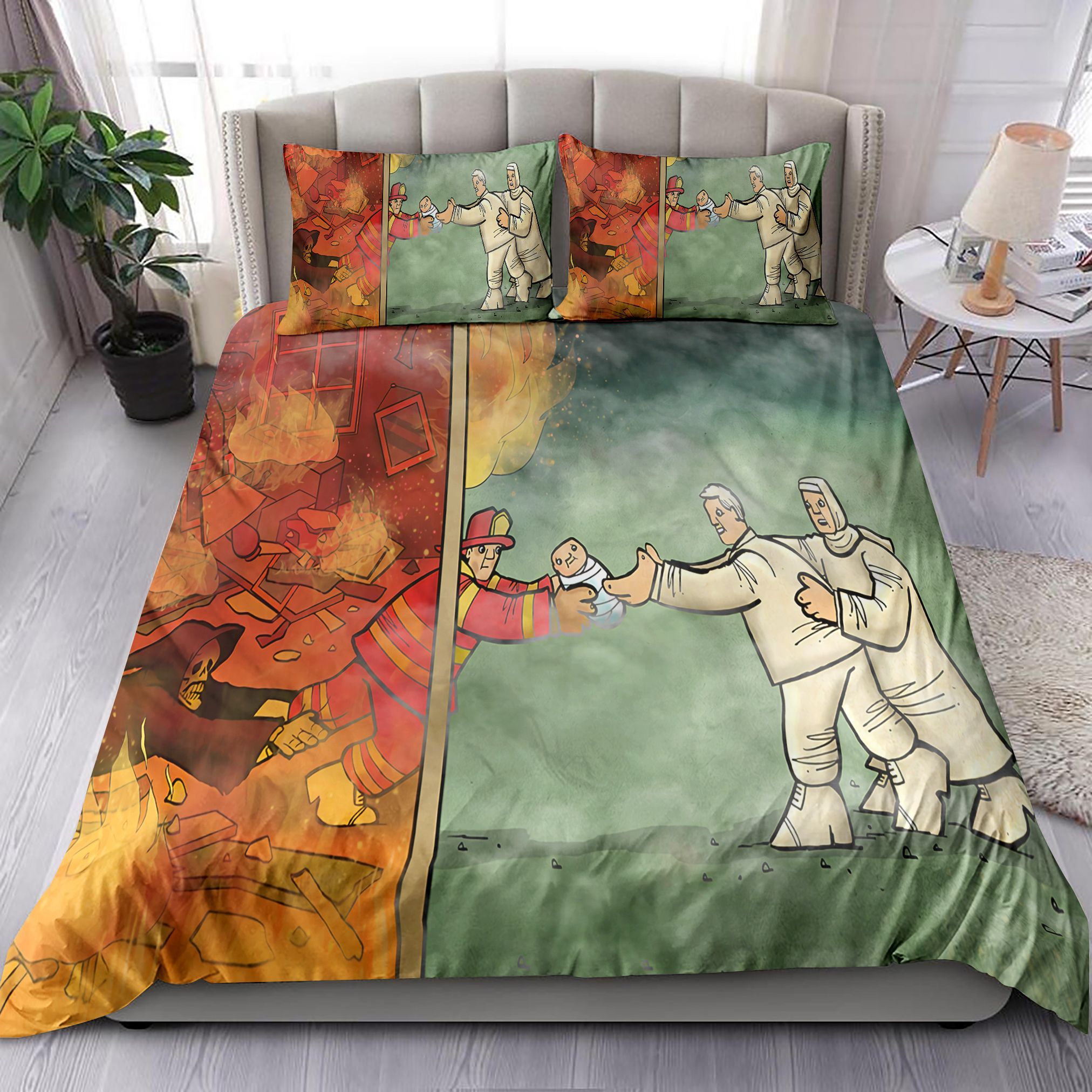 Firefighter Save People Bedding Set
