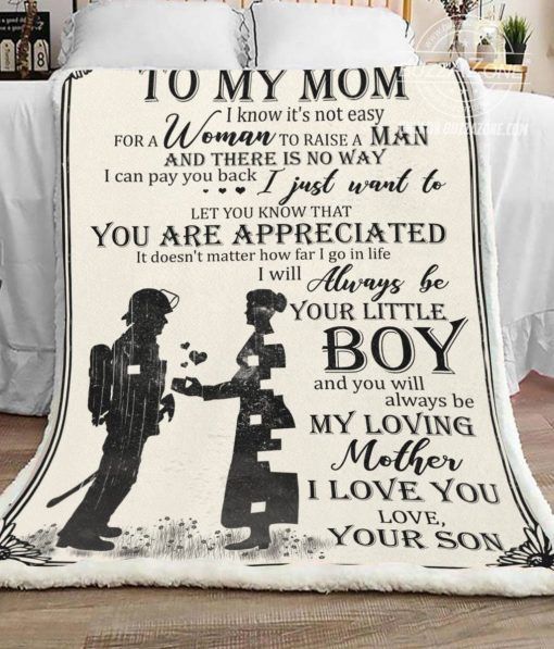 Firefighter Son To Mom You Sherpa Fleece Blanket