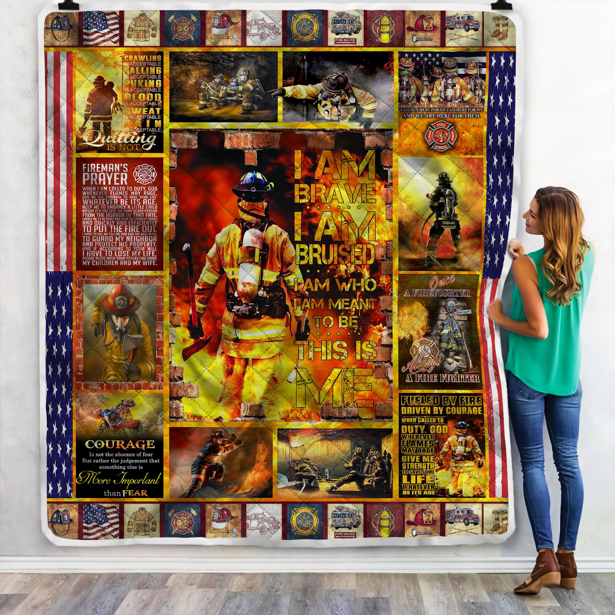 Firefighter This Is Me I Am Brave Fleece Blanket