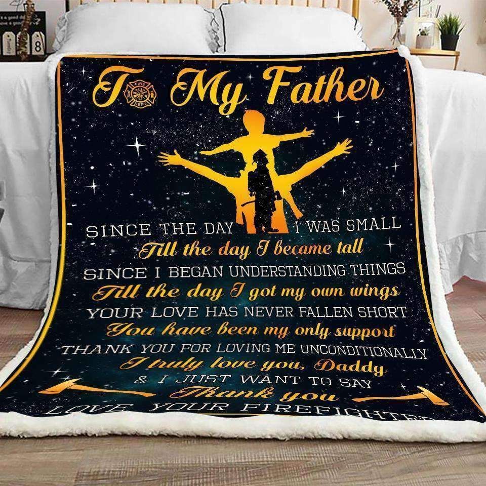 Firefighter – To My Dad – I Truly Love You Fleece Blanket