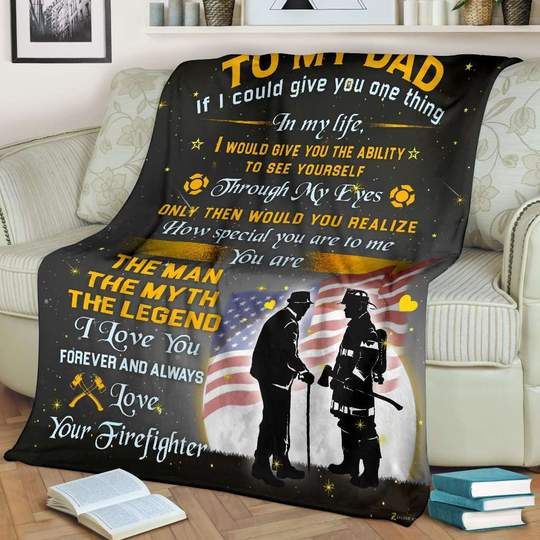 Firefighter To My Dad Fleece Blanket