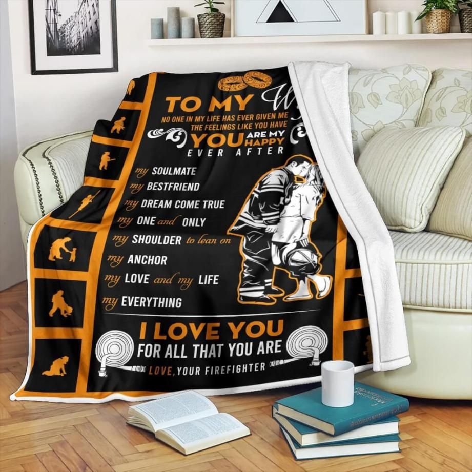 Firefighter To My Wife Sherpa Fleece Blanket