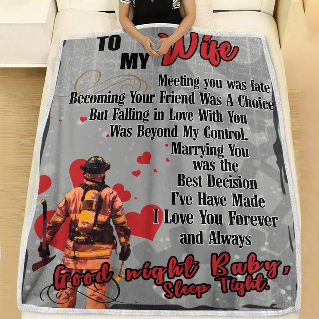 Firefighter To My Wife G Sherpa Fleece Blanket
