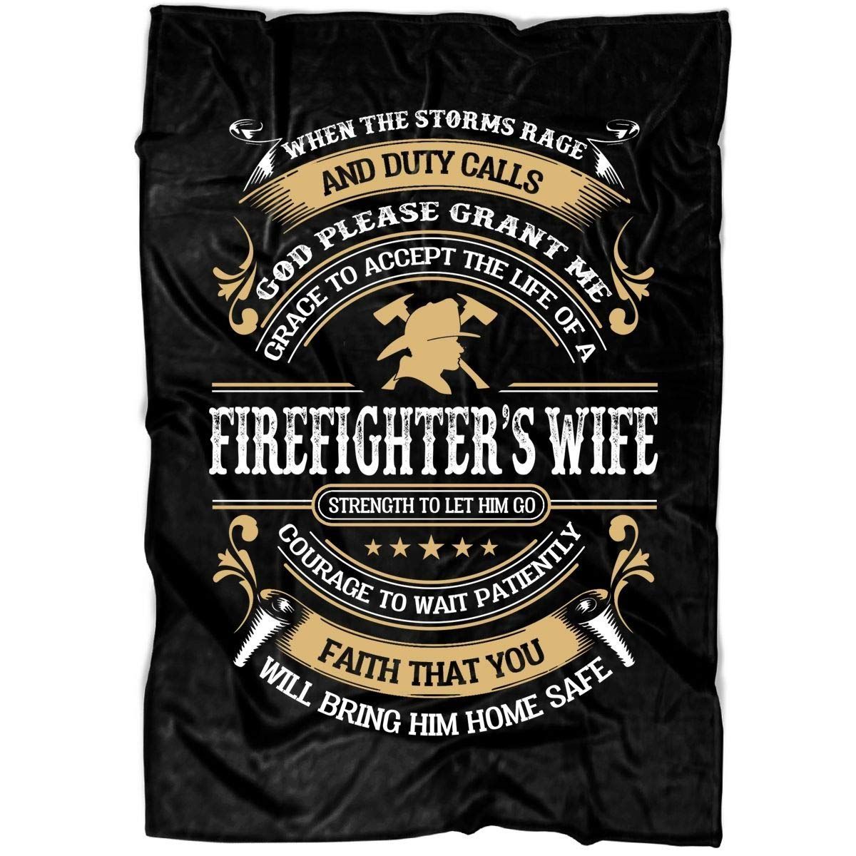 Firefighter Wife Sherpa Fleece Blanket