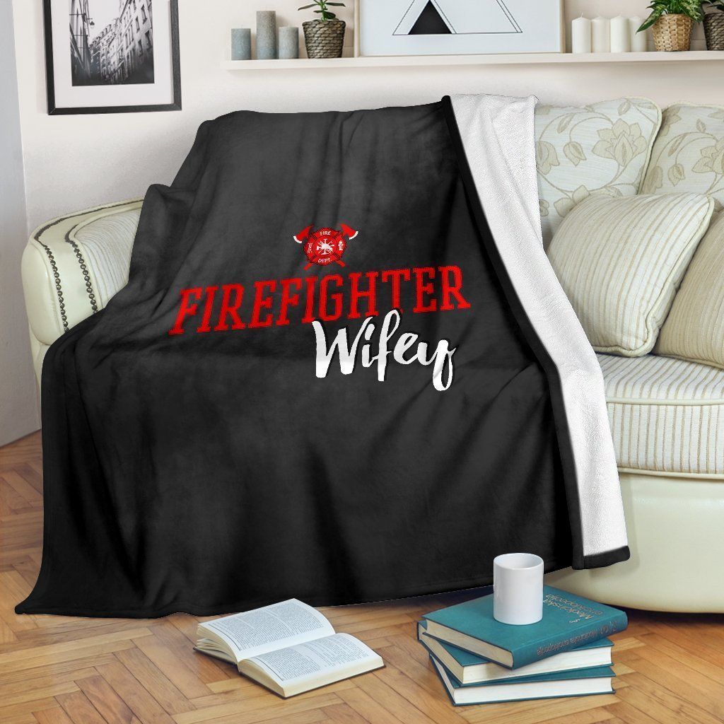 Firefighter Wifey Sherpa Fleece Blanket